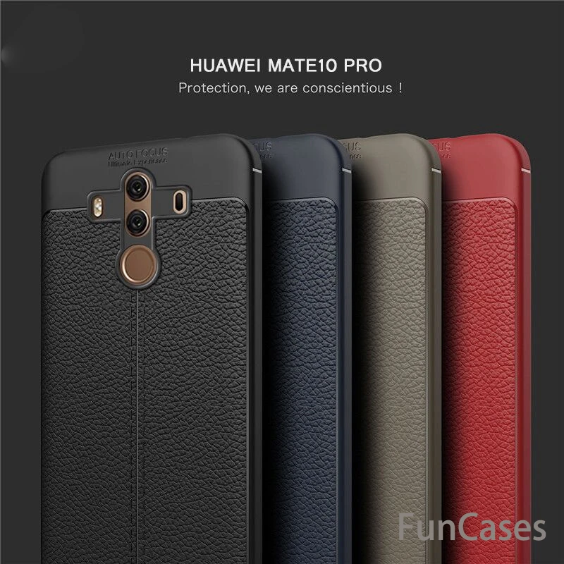 Для huawei mate 10 Pro Чехол из зернистой кожи с защитой от отпечатков пальцев роскошный