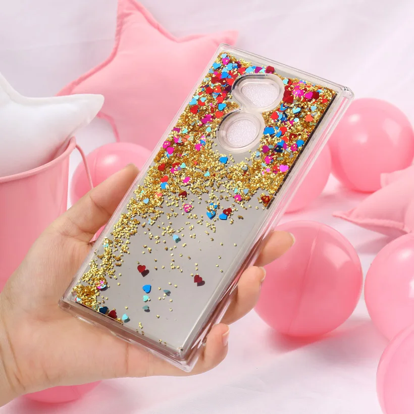 Динамический жидкий зыбучий песок чехол s для sony Xperia XA1 XA2 Ультра чехол зеркальный силиконовый задний Чехол для Nokia 8 6 3 бампер Funda Capa - Цвет: Gold