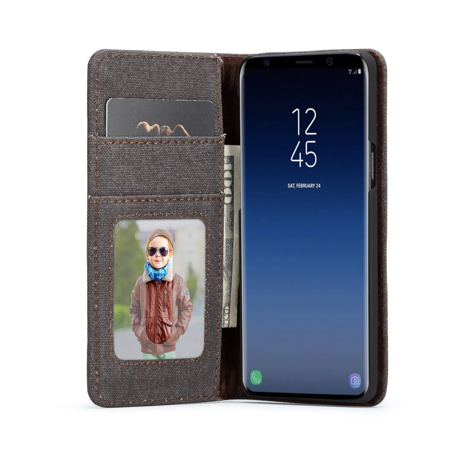 CASEME Чехлы для Galaxy S9 плюс G965 холст кожи Роскошный кошелек чехол samsung + S 9 s9 Обложка