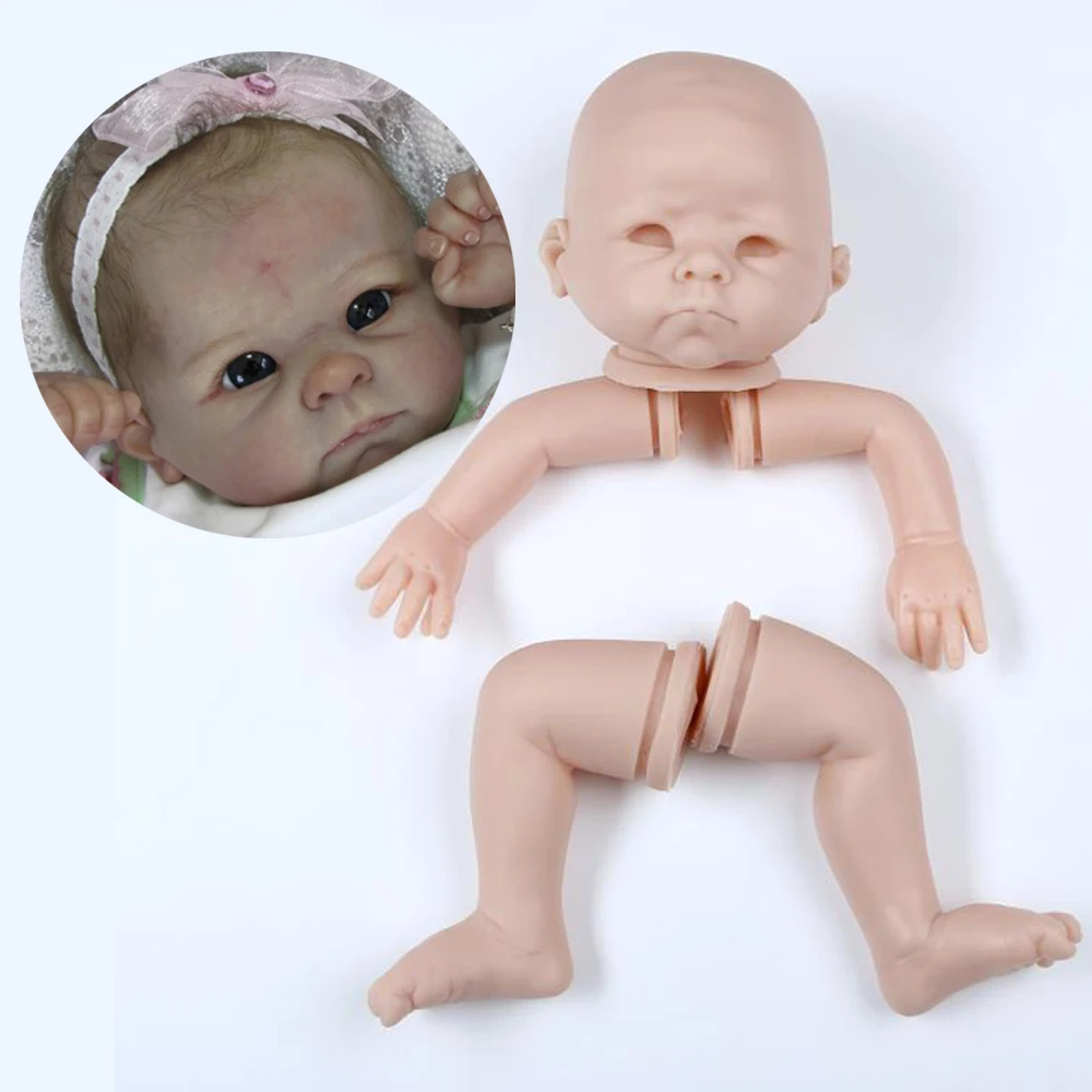 

NPK DOLL about 22 inch/55cm Silicone doll kits DIY reborn toddler girl or boy dolls gentle touch Vinyl reborn baby kit doll