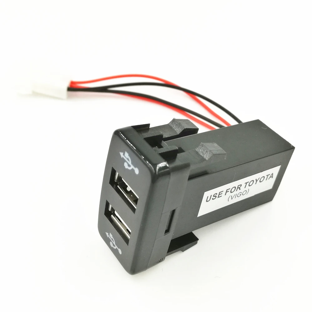 100 шт./лот двойной usb разъем для Toyota VIGO зарядка iPhone MP3 MP4 смартфона планшета ПК GPS (6