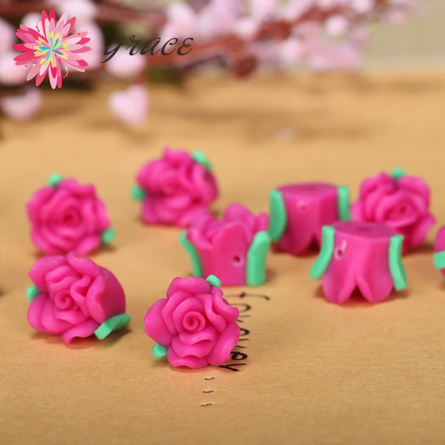 Полимерная глина 20 шт./лот 12 мм в виде Розы|flower wing|decorative wall flowersflower garden oil painting |