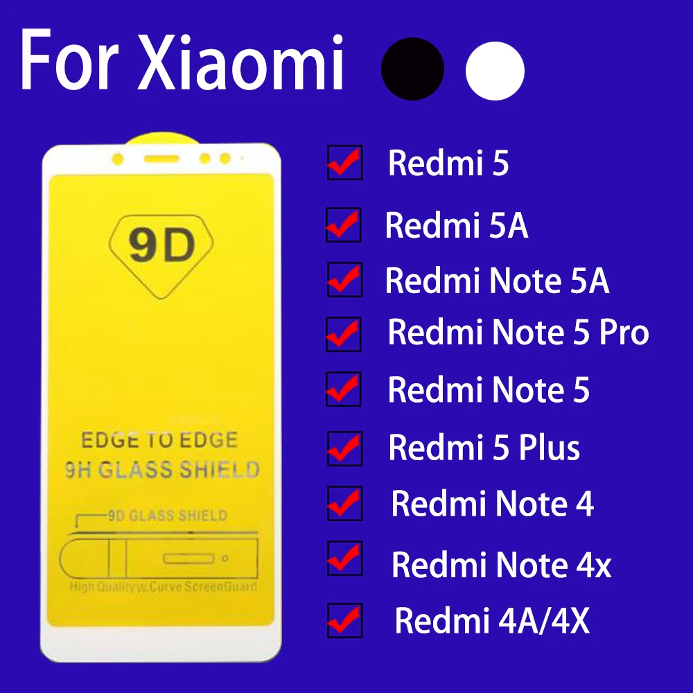 9D закаленное стекло для Xiaomi Redmi note 5 5a pro plus защита экрана ksiomi xiomi Note 4 4a 4x tremp glas xiaomei a5