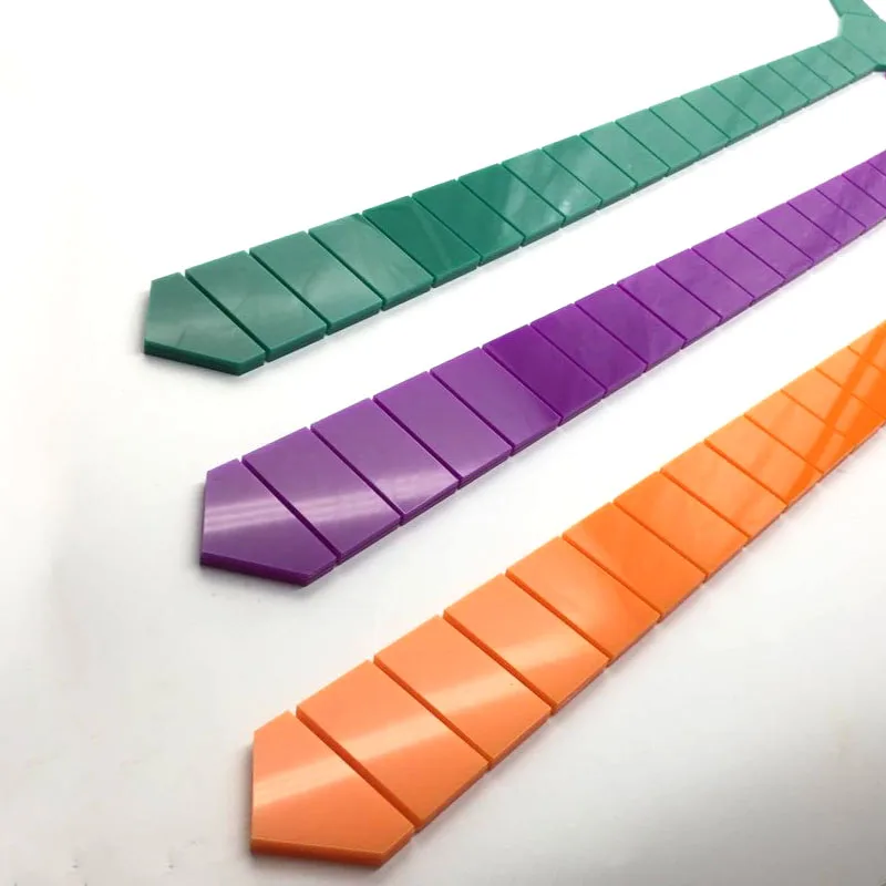 Фото Solid Color Plexiglass Glossy Fashion Colorful Slim Striped Necktie Skinny Casual Style Necktie Tie Multi Colors №3