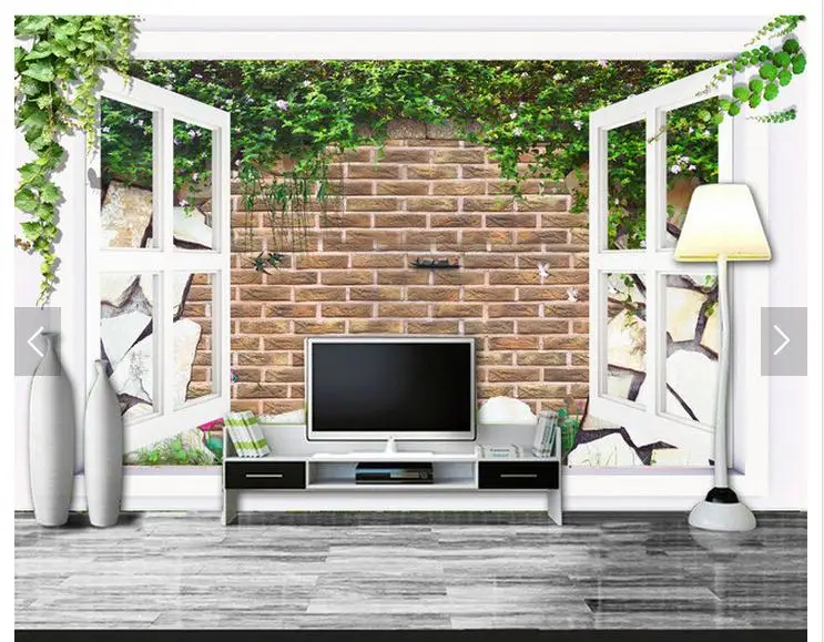 

3D photo wallpaper custom 3d wall murals wallpaper 3 d stereo rose scenery outside the window murals living room decoration