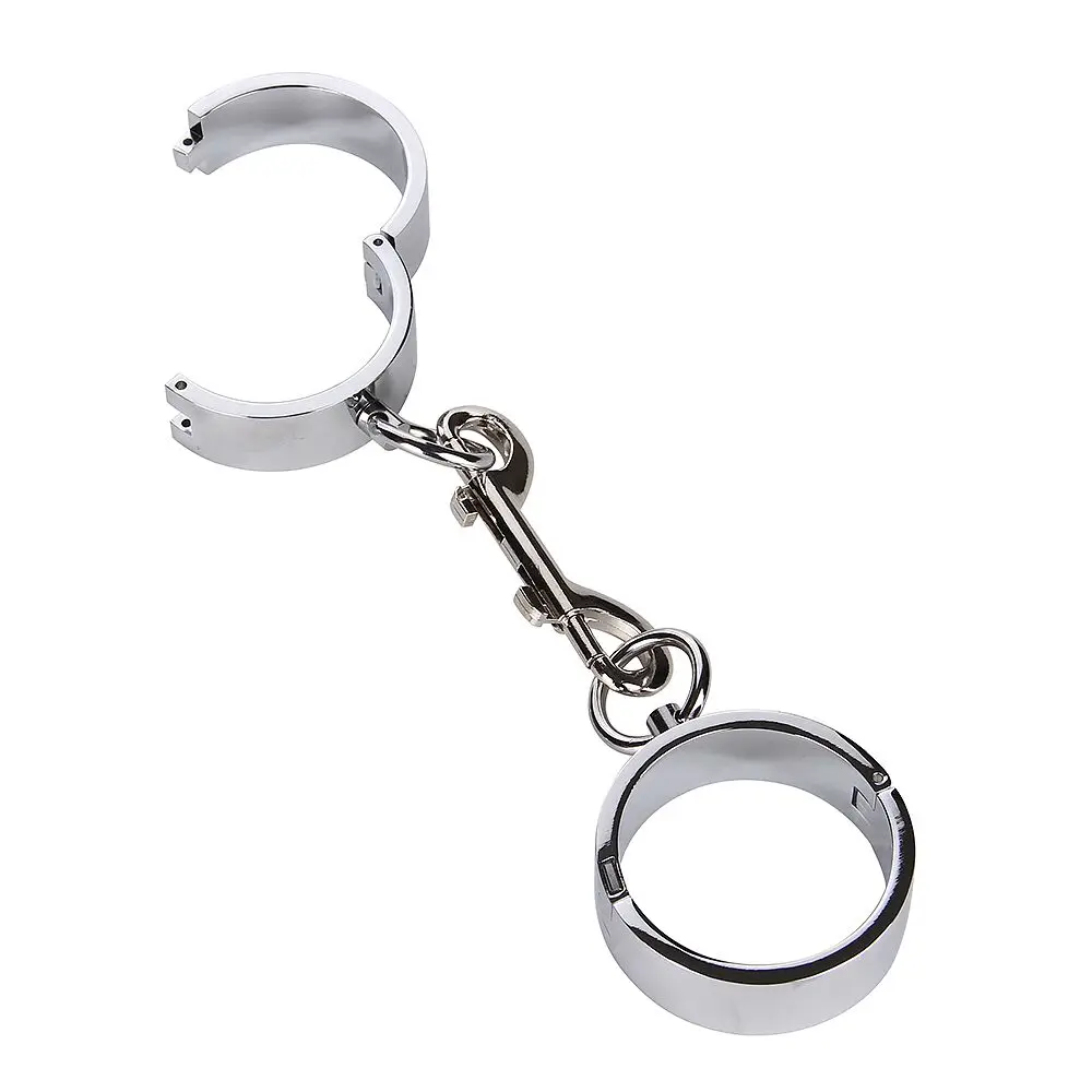 Metal handcuffs bandage for female and male Stainless Steel Handcuffs Locked Him/Her to Feel Bounded Fun Sexy Products | Красота и