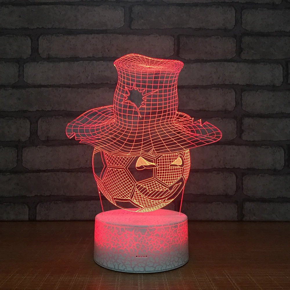 Футбол шляпа одежда 3D бусины кракле основание 7 цветов взрыв СВЕТОДИОДНЫЙ ночник