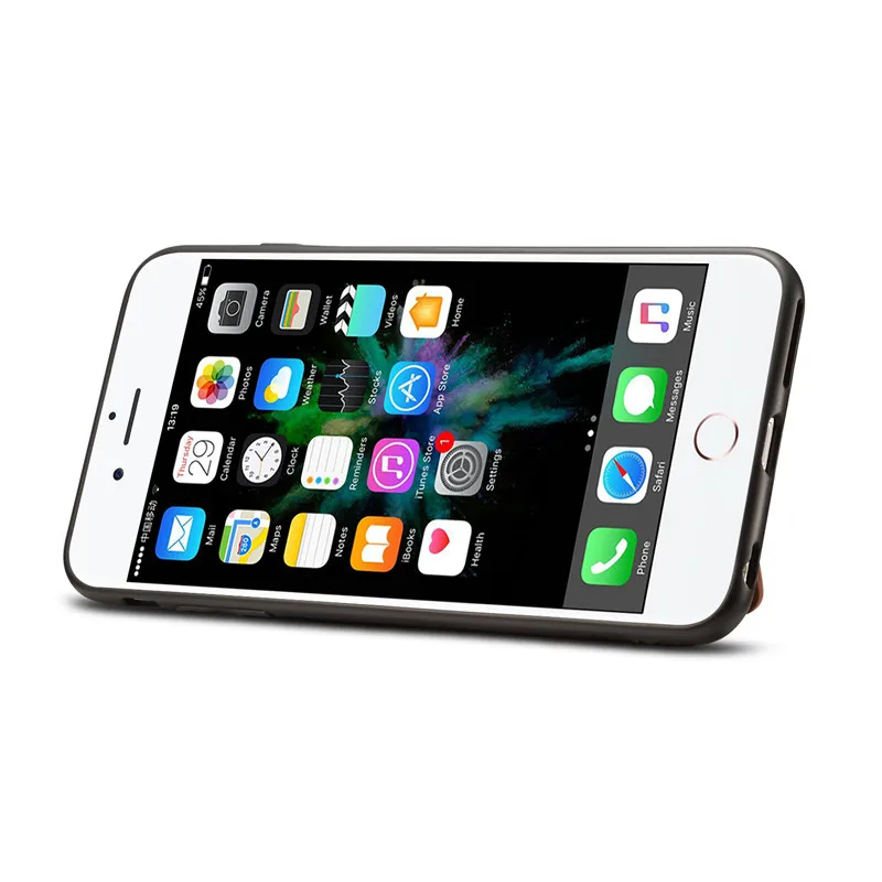 Роскошный чехол для iPhone XS Max X XR 8 Plus кожаный с карманом карт Магнитный телефона 7 6S