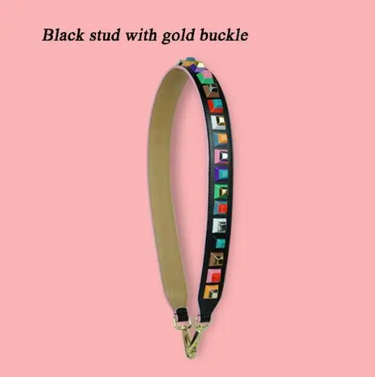 Black Khaki Gold Новые дизайнерские женские сумки с заклепками на ремешке, модный бренд, цветочный дизайн, на ремне для женщин, сумочка с ручкой, шикарные женские сумки, ремни - Цвет: Black Khaki Gold
