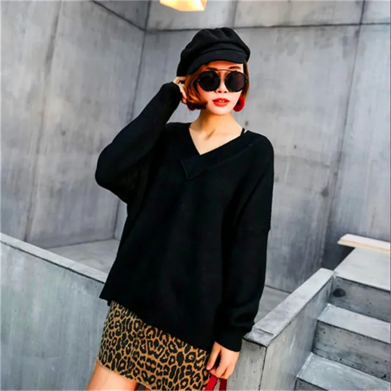 Осень-зима 2019 новый узор корейский Костюм-платье пуловер вязаная верхняя одежда