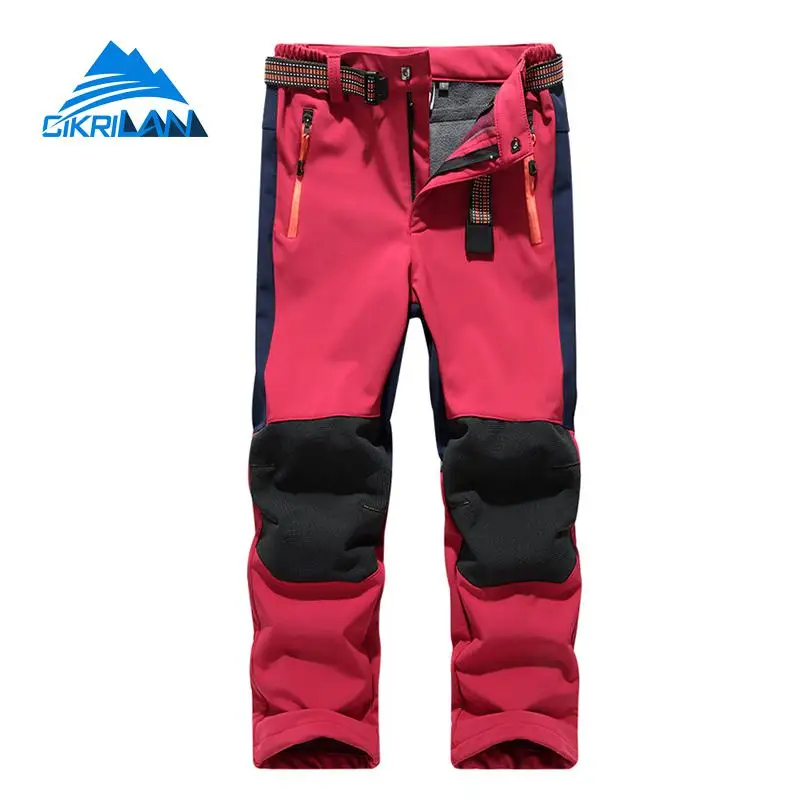 Детские Зимние непромокаемые штаны Windstopper для отдыха треккинга кемпинга мягкие