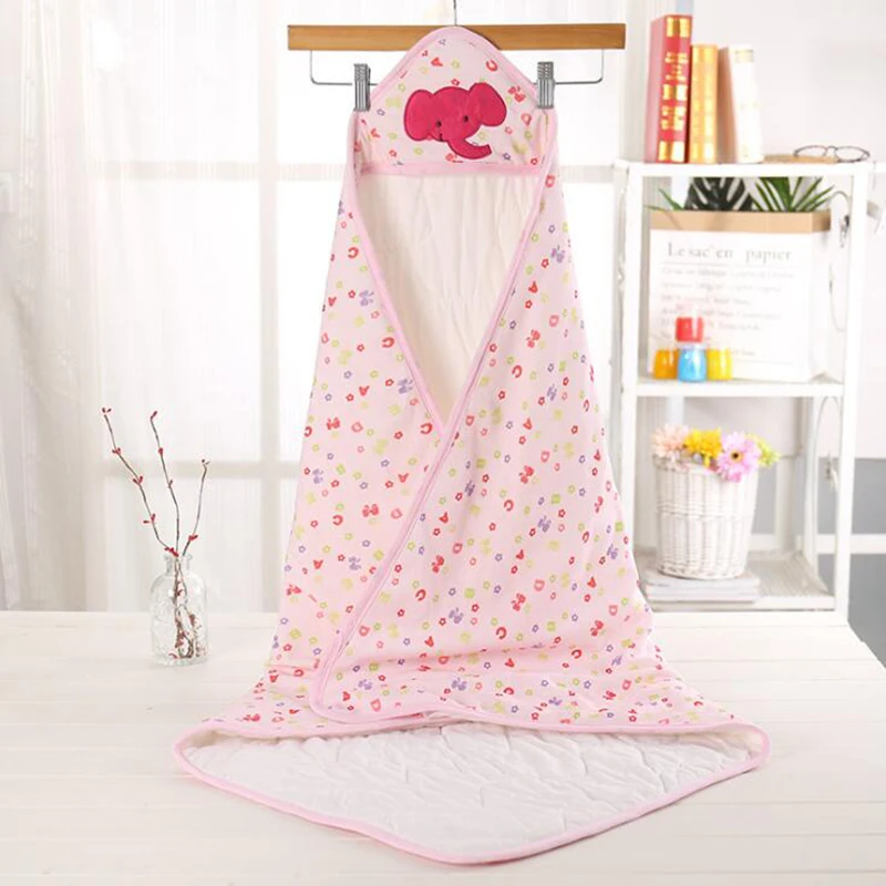 

New Cartoon Printed Baby Blanket For Newborns Cotton Velvet Stroller Bed Swaddle Blanket Wrap Swaddling With Rope Infant Bedding