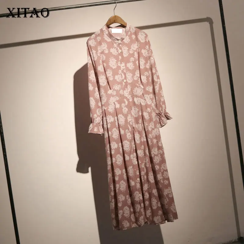 [XITAO] Новинка 2019 Женская корейская мода весна лето стоячий воротник длинный рукав
