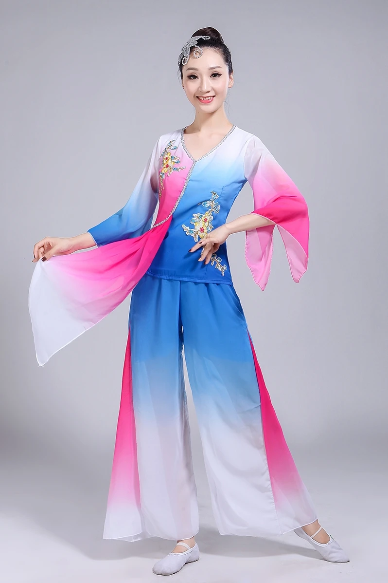 Костюм ханьфу для классических танцев в новом стиле костюм Янко женская одежда