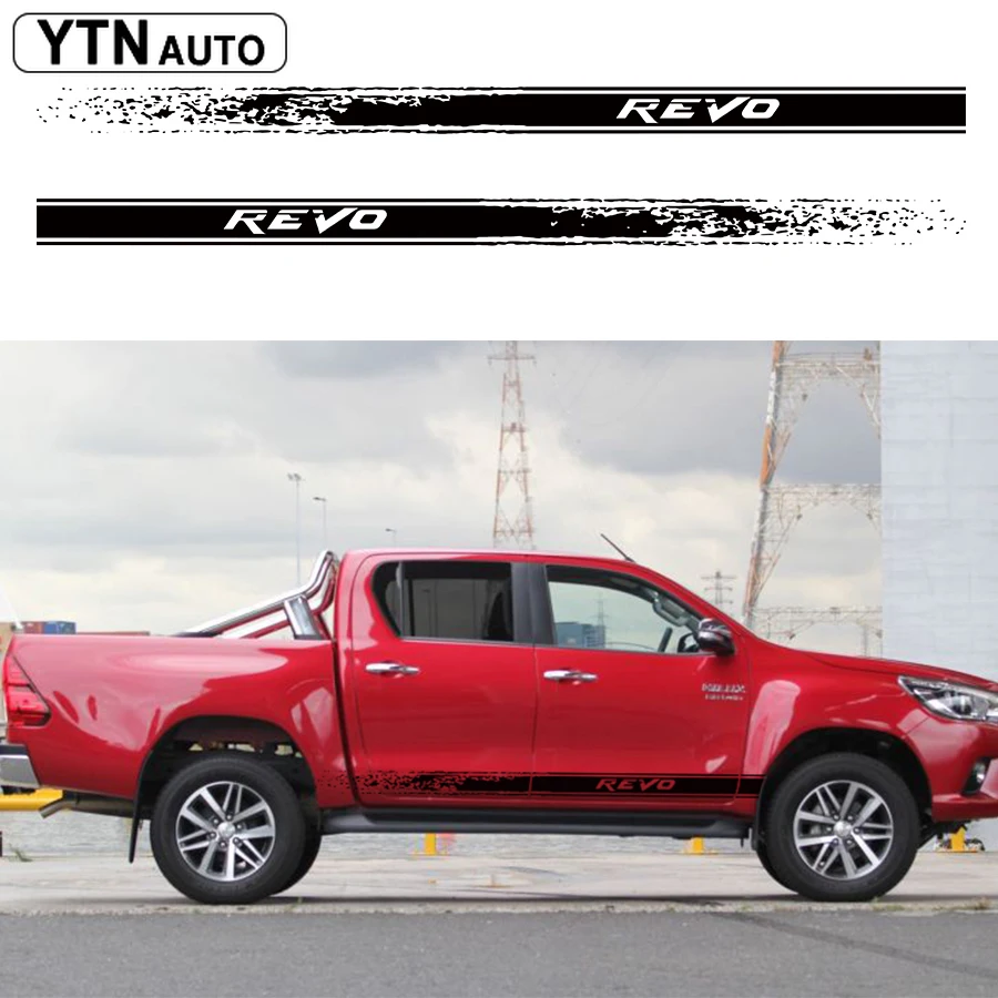 Автомобильные наклейки 2 шт. hilux revo гоночные боковые полосы графические виниловые