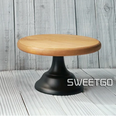 Brown 25cm Деревянный аксессуар для торта, металлическая основа, подставка для торта, дисплей, поднос, Свадебная вечеринка, украшение стола, поставщик, аксессуары для торта, инструменты для печенья - Цвет: Brown 25cm