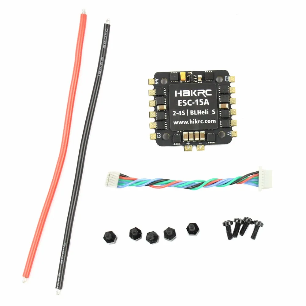 

Контроллер скорости ESC HAKRC 15A / 20A Blheli_S BB2 2-4S Dshot 4 в 1 для 130 180 210 250 DIY FPV гоночного дрона, мультикоптера