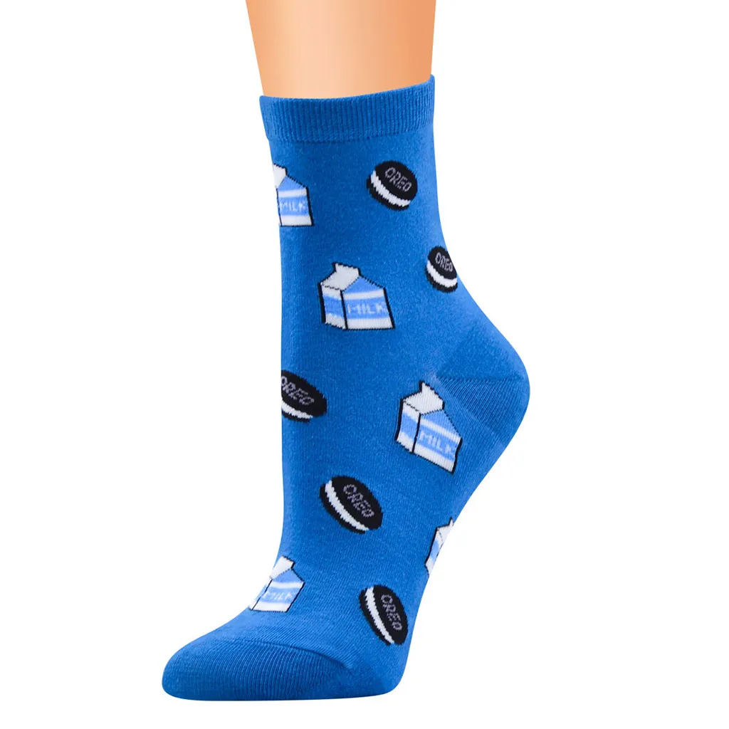 

Women Cute Socks Summer 2019 Horizontal Multi-Color Pattern Funny Lady Happy Socks Tube Cartoon Sock A625