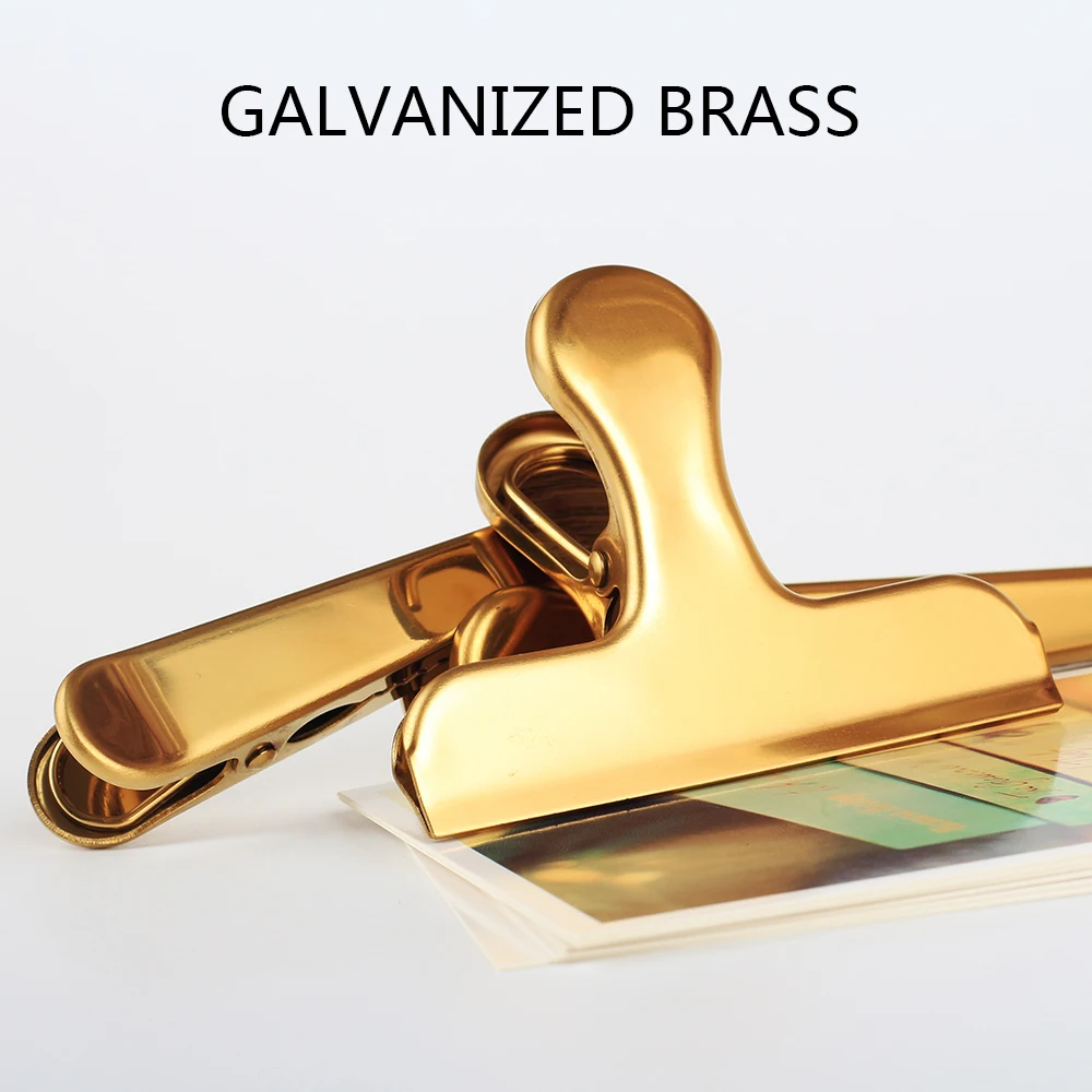 

Jamie Notes Nordic Style Galvanized Brass Clips Vintage Retro Metal Gold Paper Clips Seal Clip Traveler's Notebook Accessories