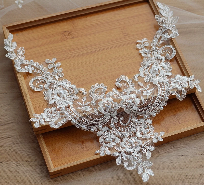 Новинка высококачественные кружевные аппликации ручной работы с аланконом