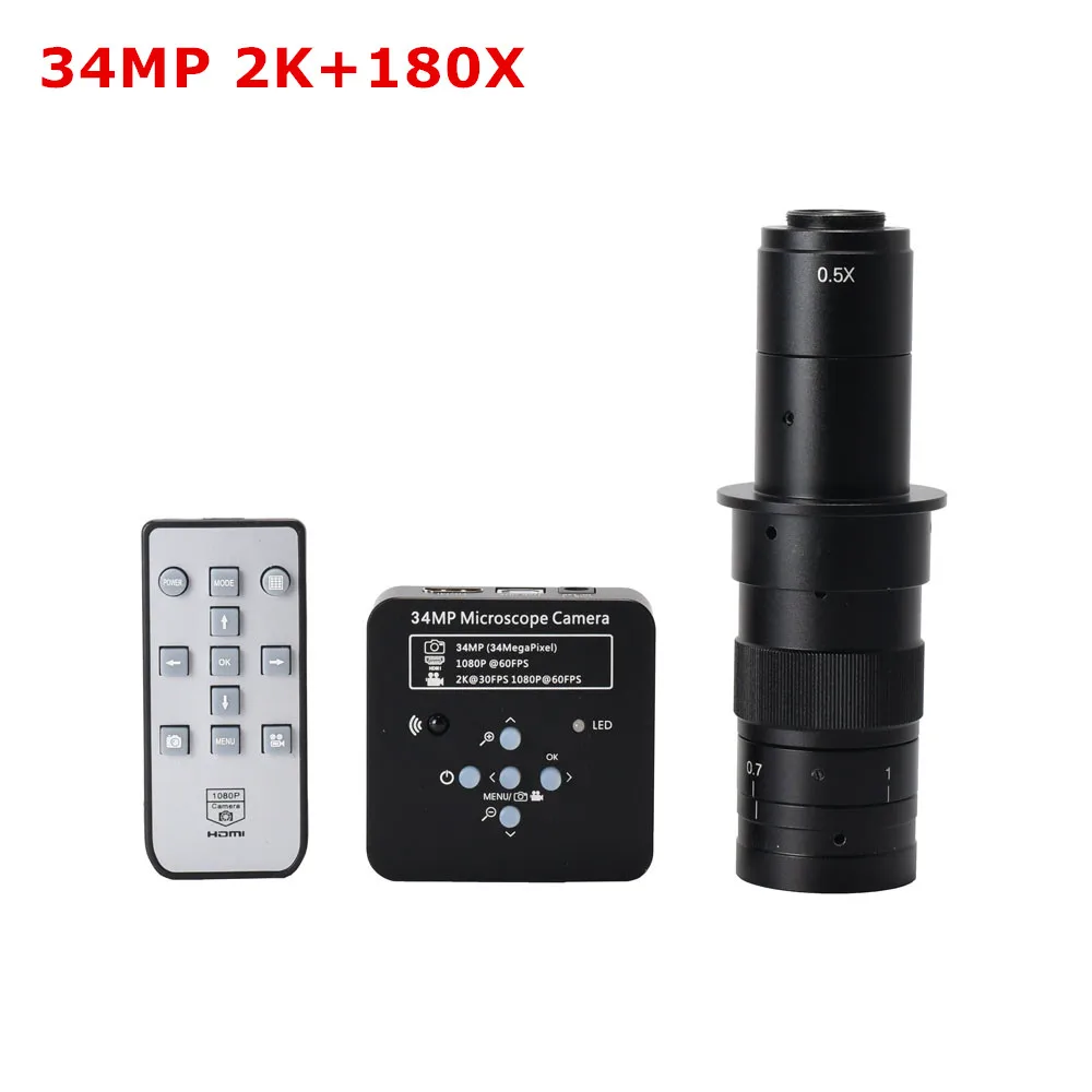Цифровой видеомикроскоп 34MP 2K 60FPS HDMI USB промышленная паяльная камера