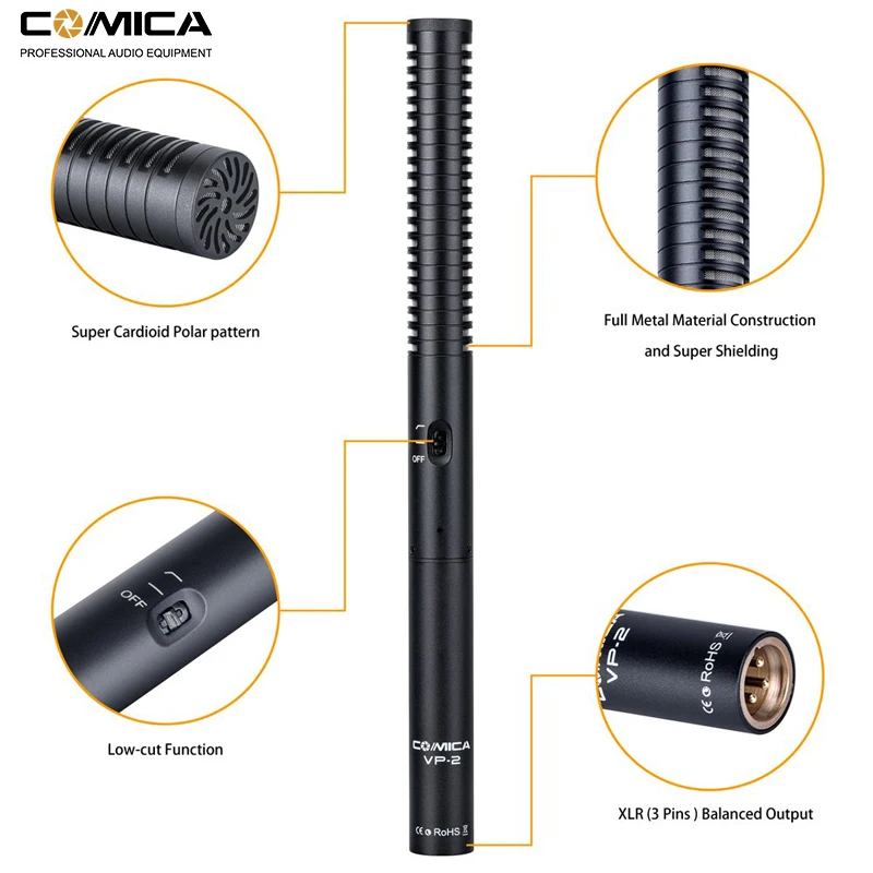 Comica CVM-VP2 Professional Advanced Broadcast Microphone and Accessories Kit для камеры/видеокамеры Canon Nikon Sony