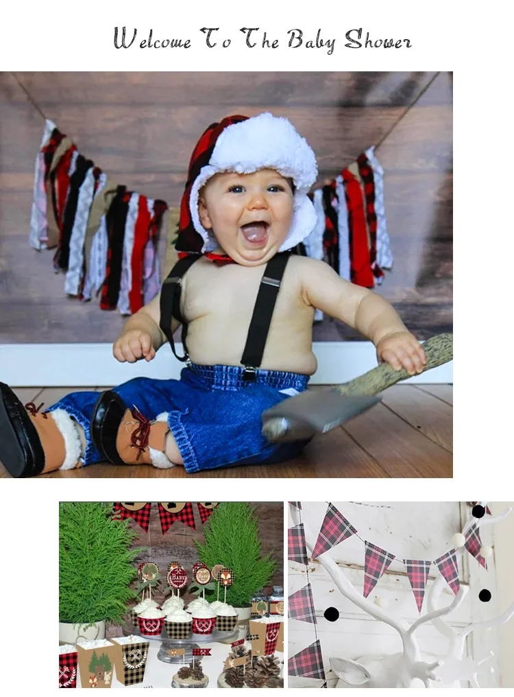 Babyshower Lumberjack серии Добро пожаловать украшения для детской вечеринки художественное оформление стены baby shower