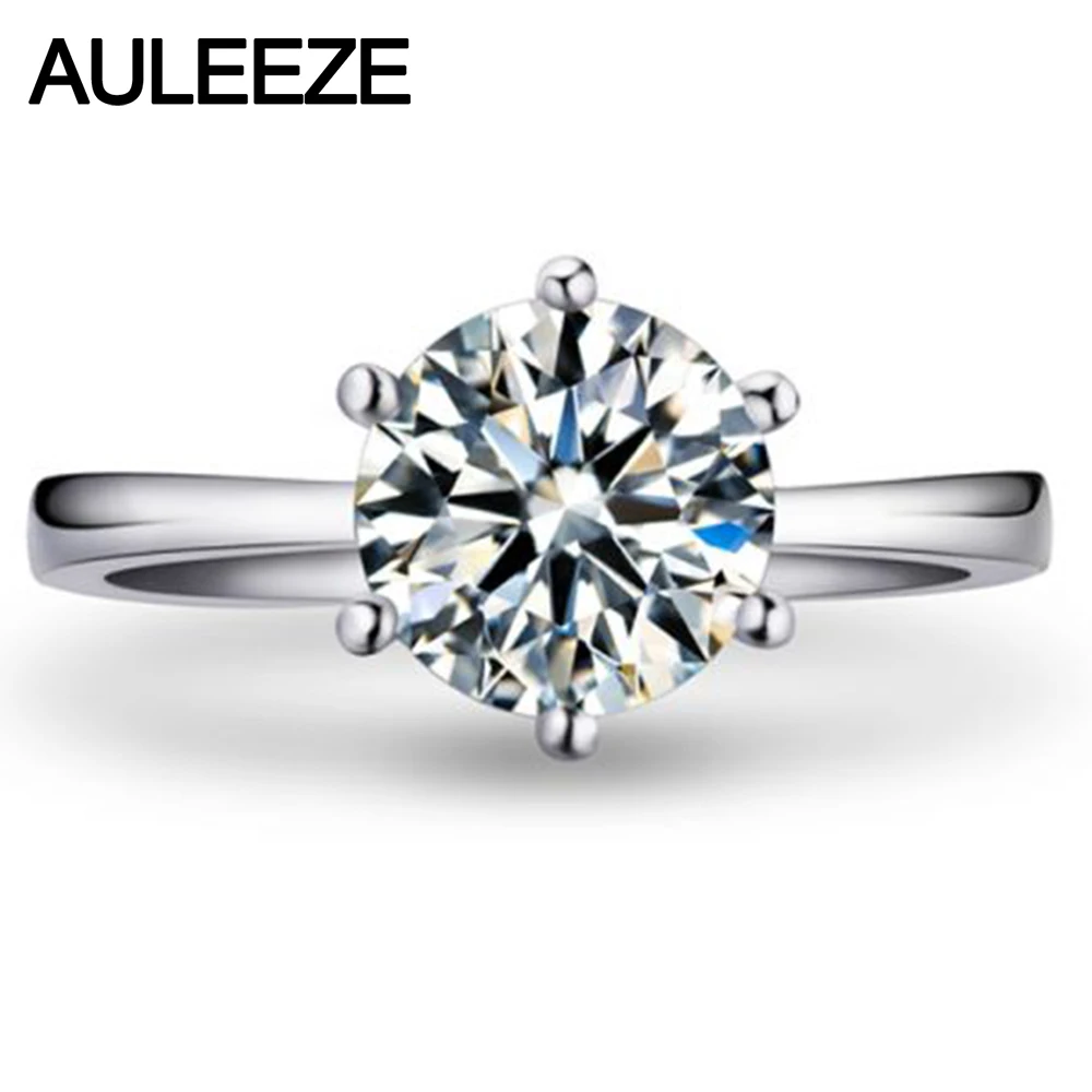 Женское классическое обручальное кольцо из белого золота с бриллиантами |