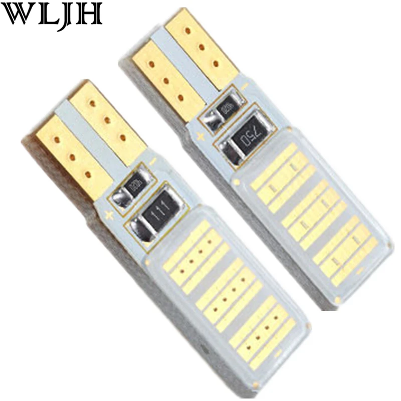 WLJH 1x COB Светодиодная лампа без ошибок OBC T10 W5W светодиоды Авто Парковка внутренняя Лицензия Пластина лампа боковой маркер лампы Canbus Автомобильный светодиодный светильник