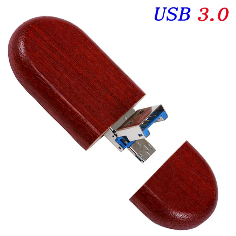 JASTER деревянный 2-в-1 сменный интерфейс USB 3,0 PC и Android usb флеш-накопитель 4 Гб до 128 ГБ Пользовательский логотип U диск - Цвет: Red