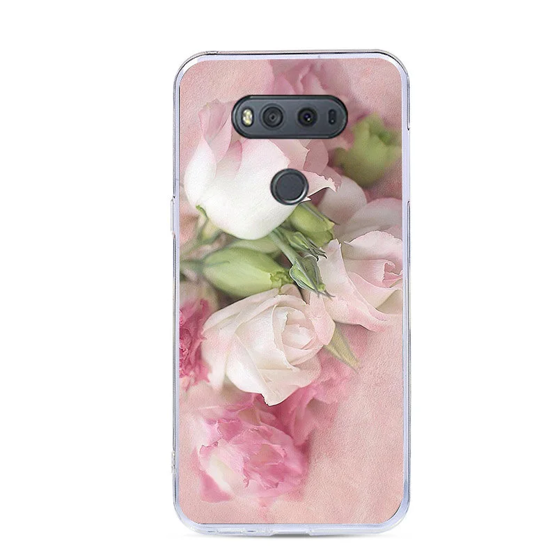 Чехол с рисунком для LG V20 V30 V40 мягкий чехол из ТПУ чехлы изображением цветов и