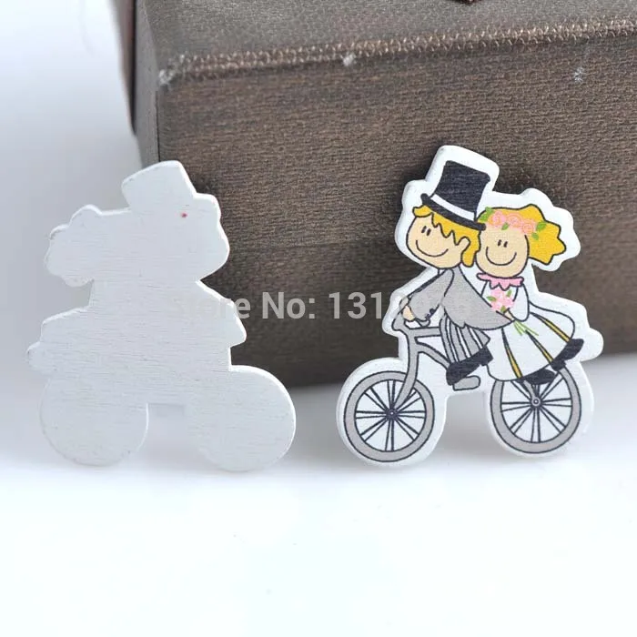 

Lovely wedding Wooden Scrapbooking Crafts For home Decoration 50pcs 37x45mm XD0318-44