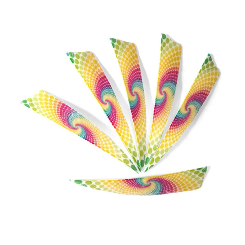 Color12 50pcs 4inch Arrow Feathers Colorful Natural Turkey Feather Right Wing Fletches Vanes For Hunting Shooting Arcehry Accessories - Цвет: Color12