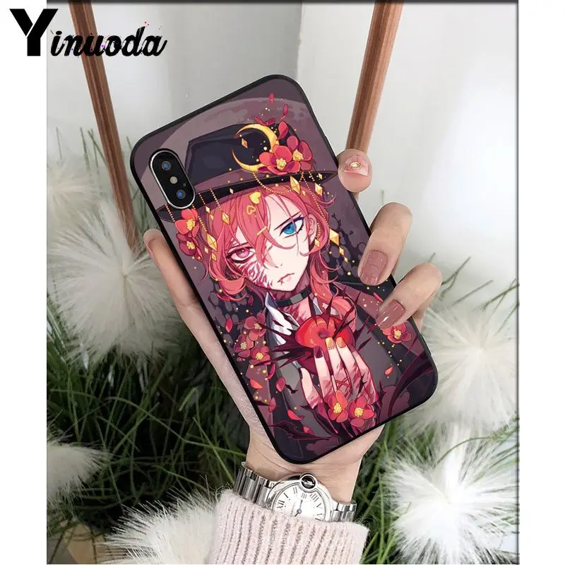 Yinuoda Бунго бродячих собак Smart Cover Черная мягкая крышка чехол для телефона iPhone 8 7 6 6S