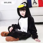 Детский Kugurumi комбинезон в виде животных для сна с изображением мультипликационного пингвина, фланелевый костюм для косплея пижамы Одна деталь детская одежда для отдыха для мальчиков и девочек, пижама, одежда для сна