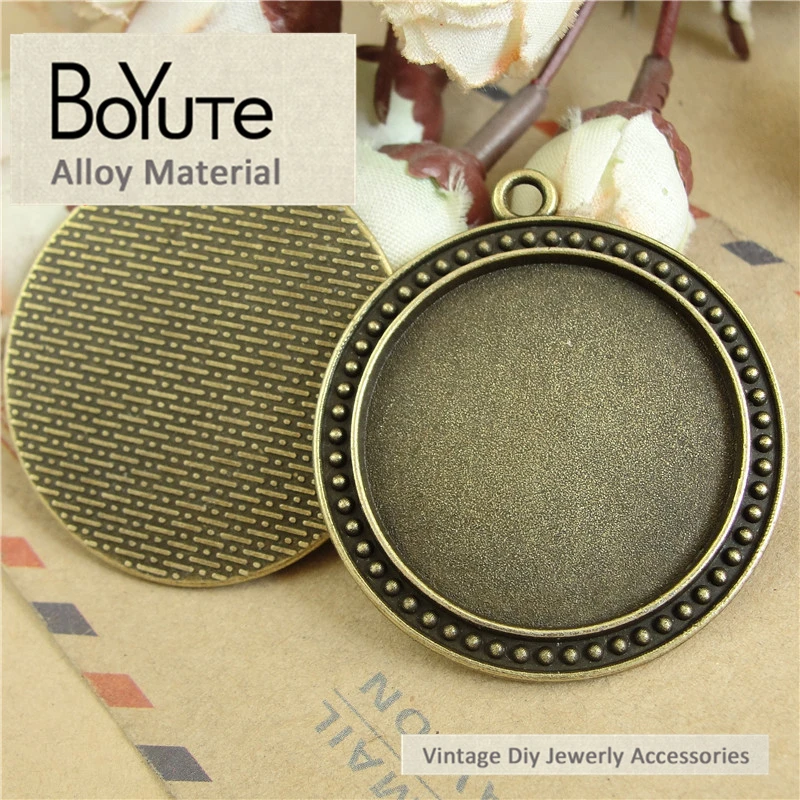 

BoYuTe (20 шт./лот) 30 мм кабошон основа винтажные аксессуары части античная бронза пустой ободок Подвески для изготовления ювелирных изделий