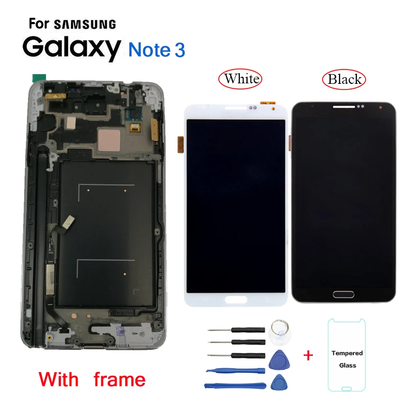 Для телефона samsung Galaxy Note3 N9002 N9005 ЖК-дисплей кодирующий преобразователь сенсорного экрана в сборе с рамкой Note3 N900 N900A N900T lcd