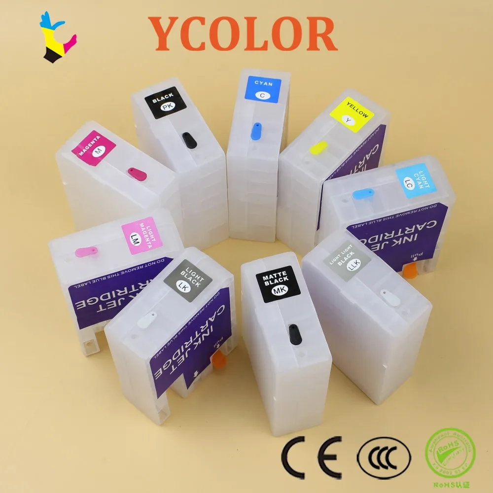 

Fast shipping! 9 pcs/lot 3880 3800 refillable ink cartridge for Epson Stylus Pro3800 3880 refill cartridge with auto reset chip