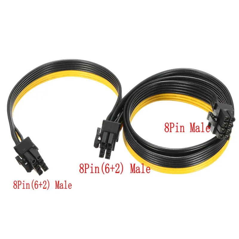 3 шт. 18AWG 8 контактный двойной (6 + 2) Штекерный кабель питания PCI E разветвитель для