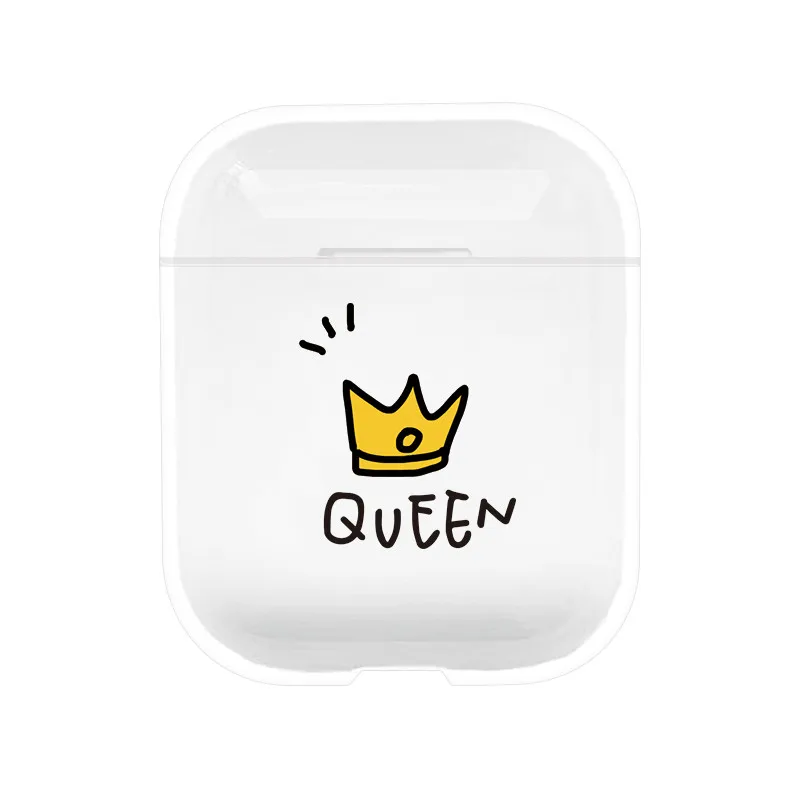 queen Прохладный Супермен Человек-паук Бэтмен Капитан Ironman героя чехол для Airpods Беспроводной Bluetooth наушники ясно PC прозрачные сумки - Цвет: queen
