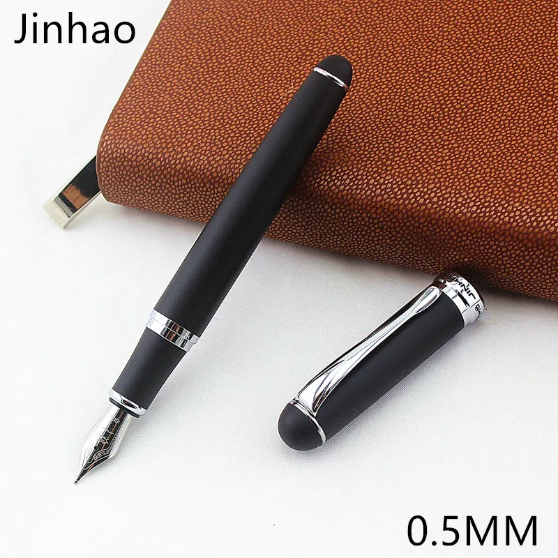 

1pcs/lot Jinhao Fountain Pen X750 Matte Black Pen Silver Clip 18KGP Caneta Jinhao Pens 14.2*1.2cm