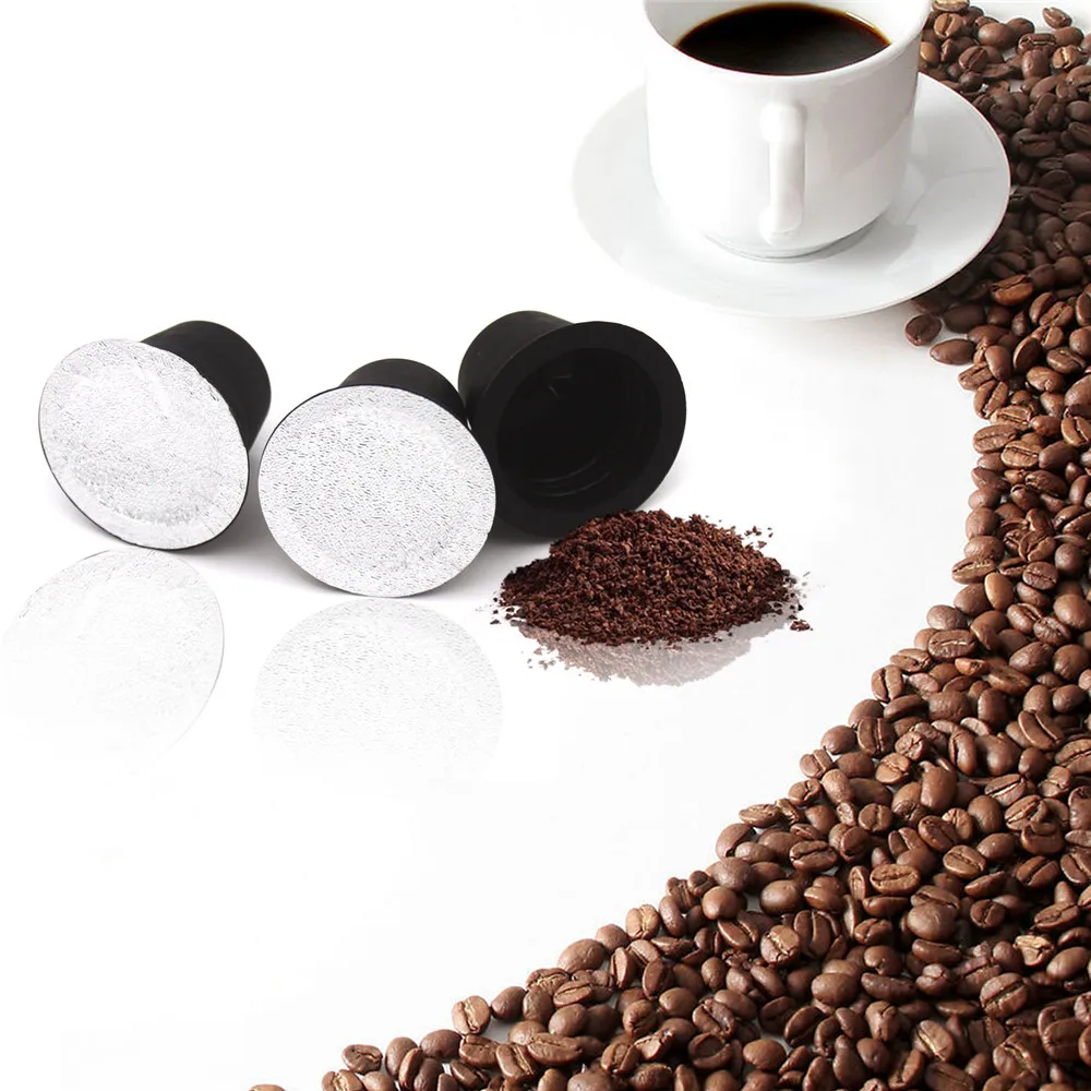 Nespresso алюминиевая крышка самоклеющиеся клейкие ярлычки для многоразового использования кофейных капсул 500 шт/партия алюминиевые уплотнительные наклейки с совком