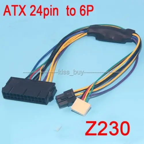 ATX 24pin к материнской плате 2-портовый 6-контактный кабель питания от 24 P до 6 для HP Z220
