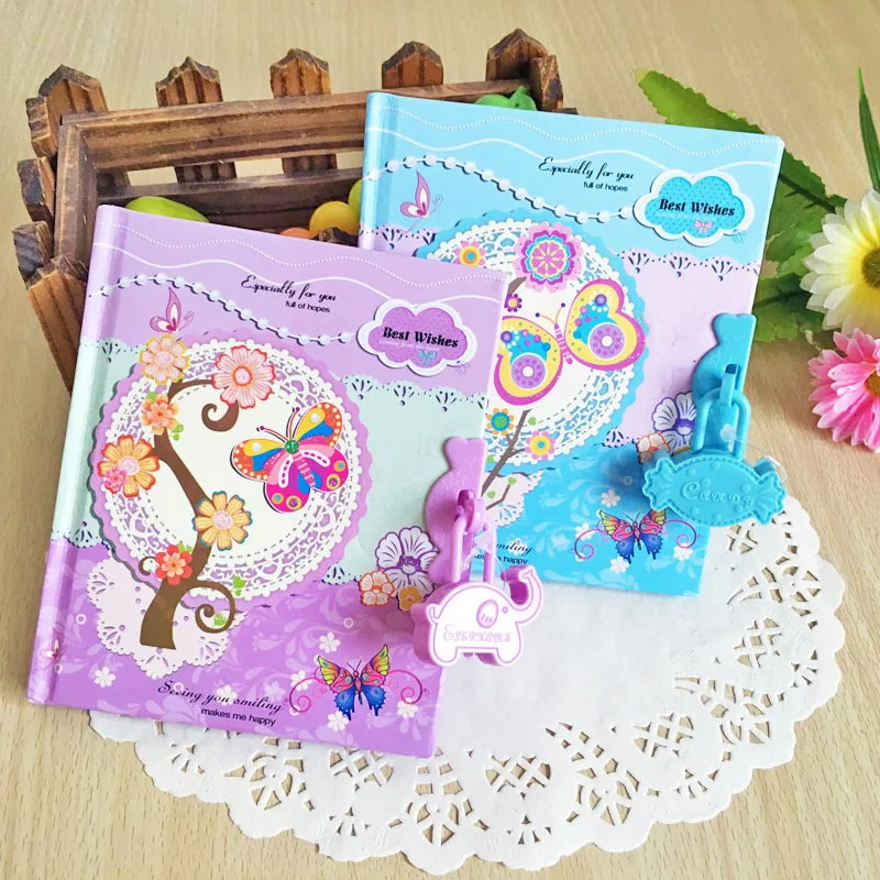 Креативный канцелярский мультфильм бабочка padlock дневник записная книжка