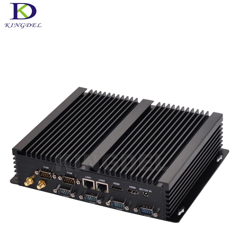 Безвентиляторный мини компьютер Kingdel промышленный ПК с Core i7 4500U 8 USB 6 COM X86 двойная