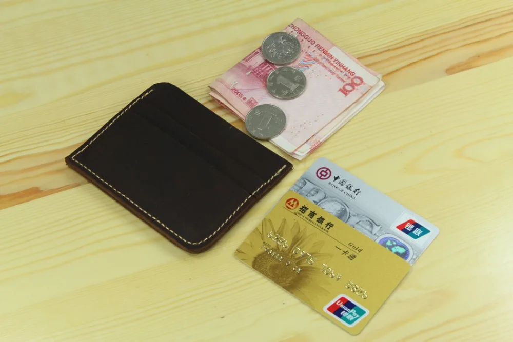 Мужской кошелек из натуральной кожи с отделением для кредитных карт|leather credit card