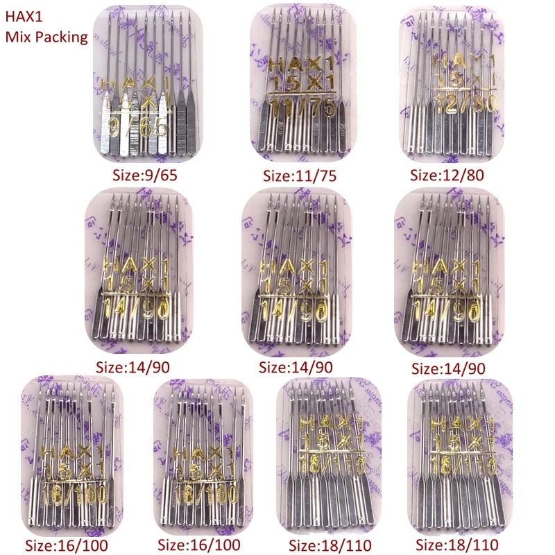 HAX1 100 шт. швейные иглы универсальные 15x1 130x705H смешанный комплект упаковка Швейные