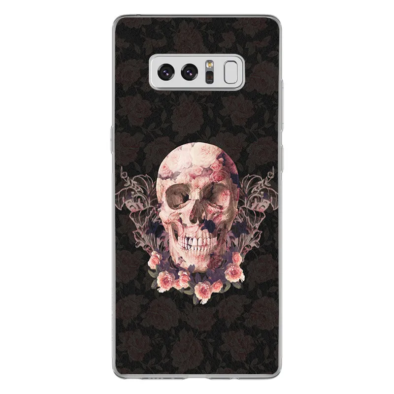ciciber Cover For Samsung Galaxy Note 10 Plus Case 9 8 5 4 3 Phone Cases Soft Silicone TPU Shell Coque Funda Skull flower |