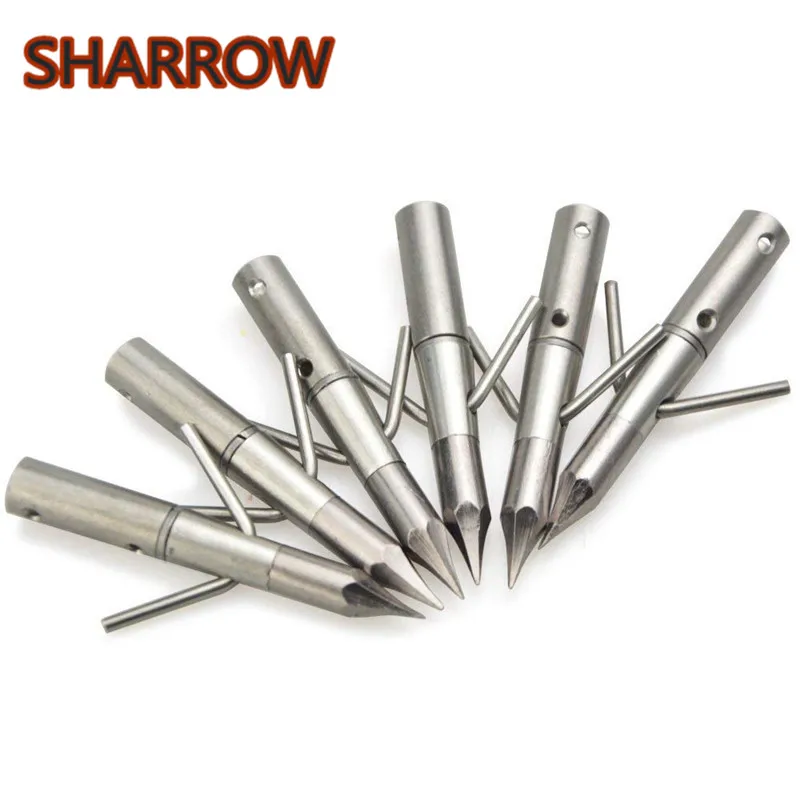3/6/12Pcs Bow Fishing Arrowheads Boardhead Stainless Steel Tip Point Fish Tools 2 Fixed Blades For Outdoor Shooting Accessories 10pcs bow fishing arrowheads boardhead archery bowfishing tip point fish tools 2 fixed blades for outdoor shooting accessories