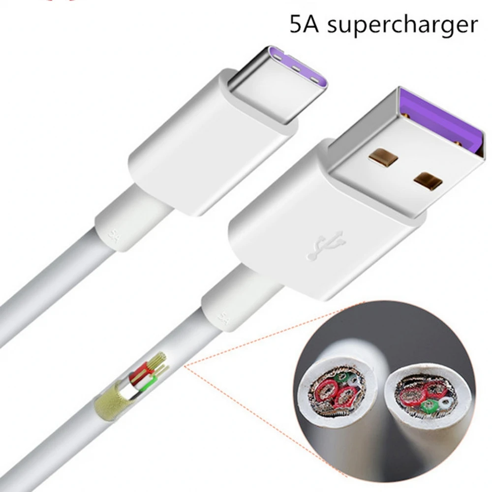 Кабель USB Type C 2128AWG 5A для быстрой зарядки и передачи данных|Компьютерные кабели